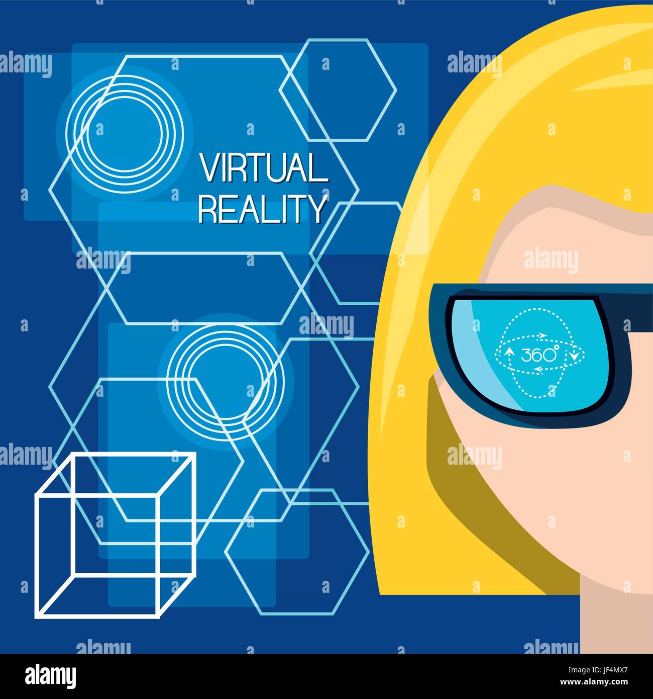 virtual reality game with futuristic technology innovation Stock Vector ...