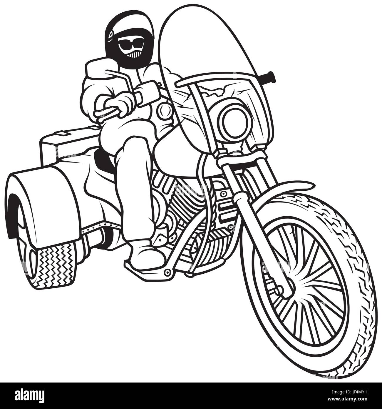 Motorcycle clipart outline hi-res stock photography and images - Alamy
