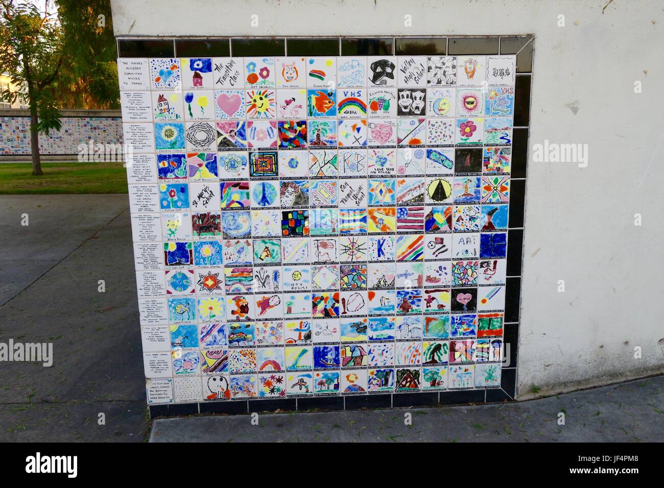 Artistic tile wall at Grape Day Park, Escondido, CA Stock Photo Alamy