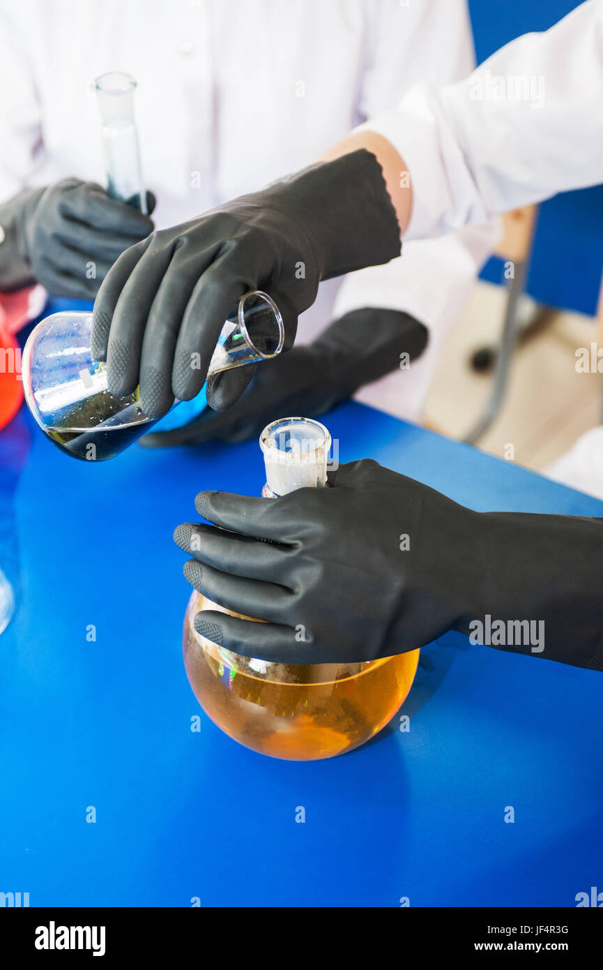 Experiments in a chemistry lab Stock Photo - Alamy