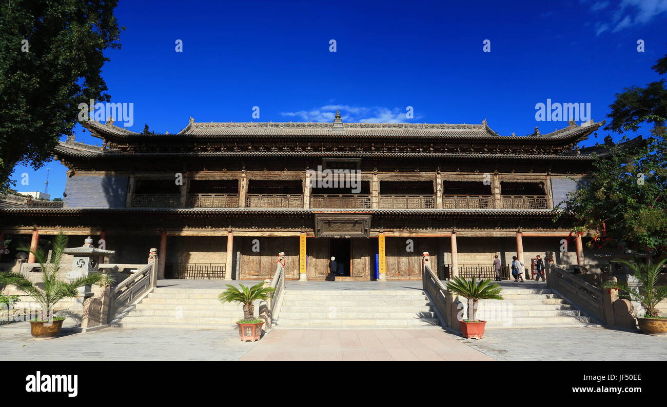 Zhangye, Zhangye, China. 29th June, 2017. Zhangye, CHINA-Sep 8 (EDITORIAL USE ONLY. CHINA OUT) The?Dafo Temple, also known as Great Buddha Temple or Grand Buddha Monastery, is an ancient Buddhist temple in?Zhangye,?northwest's China Gansu, notable for its gigantic?reclining Buddha?statue of around A.D. 1,100, which is thirty-five metres long. It has had several names over the centuries, including the?Kasyapa Buddha Temple, the?Bojue Temple, the?Hongren Temple, and the?Reclining Buddha Temple. The present name of ''Dafo'' means ''Great Buddha' Credit: SIPA Asia/ZUMA Wire/Alamy Live News Stock Photo