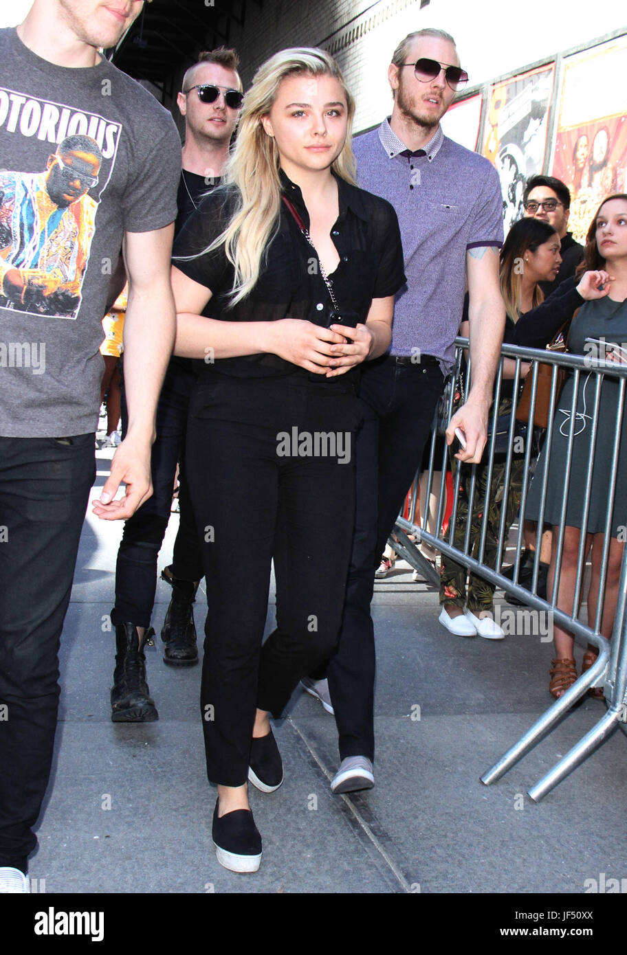 NEW YORK, NY - JUNE 28: Chloe Grace Moretz on her way to visit Miss Saigon backstage in New York City on June 28 , 2017. Credit: RW/MediaPunch Stock Photo
