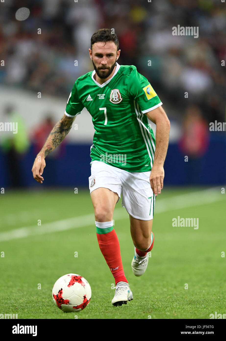 Sochi, Russia. 29th June, 2017. Mexico's Miguel Layun during the semi-final of the Confederations Cup between Germany and Mexico at the Fisht Stadium in Sochi, Russia, 29 June 2017. Photo: Marius Becker/dpa/Alamy Live News Stock Photo