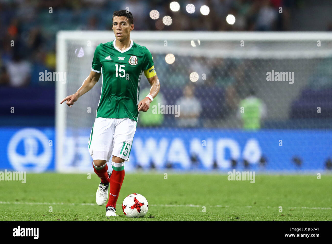 SOCHI, SC - 29.06.2017: GERMANY VS MEXICO - Hector Moreno of Mexico during a match between Germany and Mexico valid for the semifinals of the 2017 Confederations Cup on Thursday (29th), held at the Sochi Olympic Stadium in Sochi, Russia. (Photo: Heuler Andrey/DiaEsportivo/Fotoarena) Stock Photo