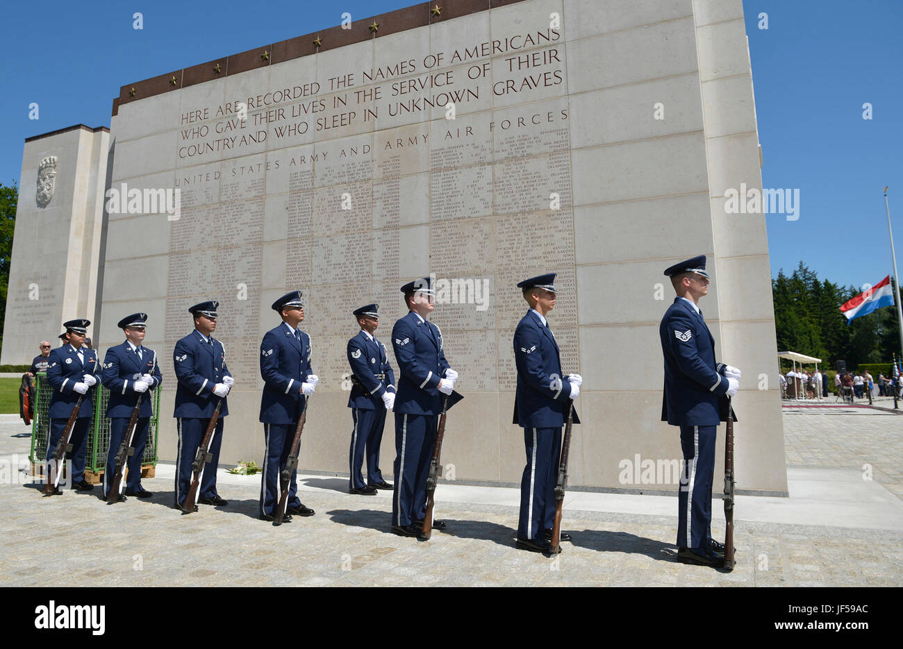 Members of the Spangdahlem Air Base Honor Guard prepare to perform a ...