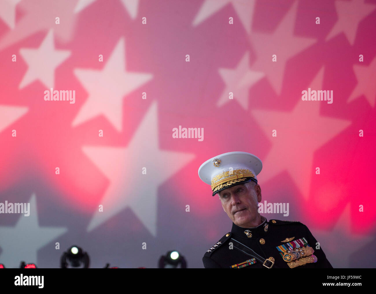 Marine Corps Gen. Joseph F. Dunford Jr., chairman of the Joint Chiefs of Staff, attends the National Memorial Day Concert at the west lawn of the U.S. Capitol, Washington, D.C., May 28, 2017. The concert’s mission is to unite the country in remembrance and appreciation of the fallen and to serve those who are grieving. (Dept. of Defense photo by Navy Petty Officer 2nd Class Dominique A. Pineiro/Released) Stock Photo