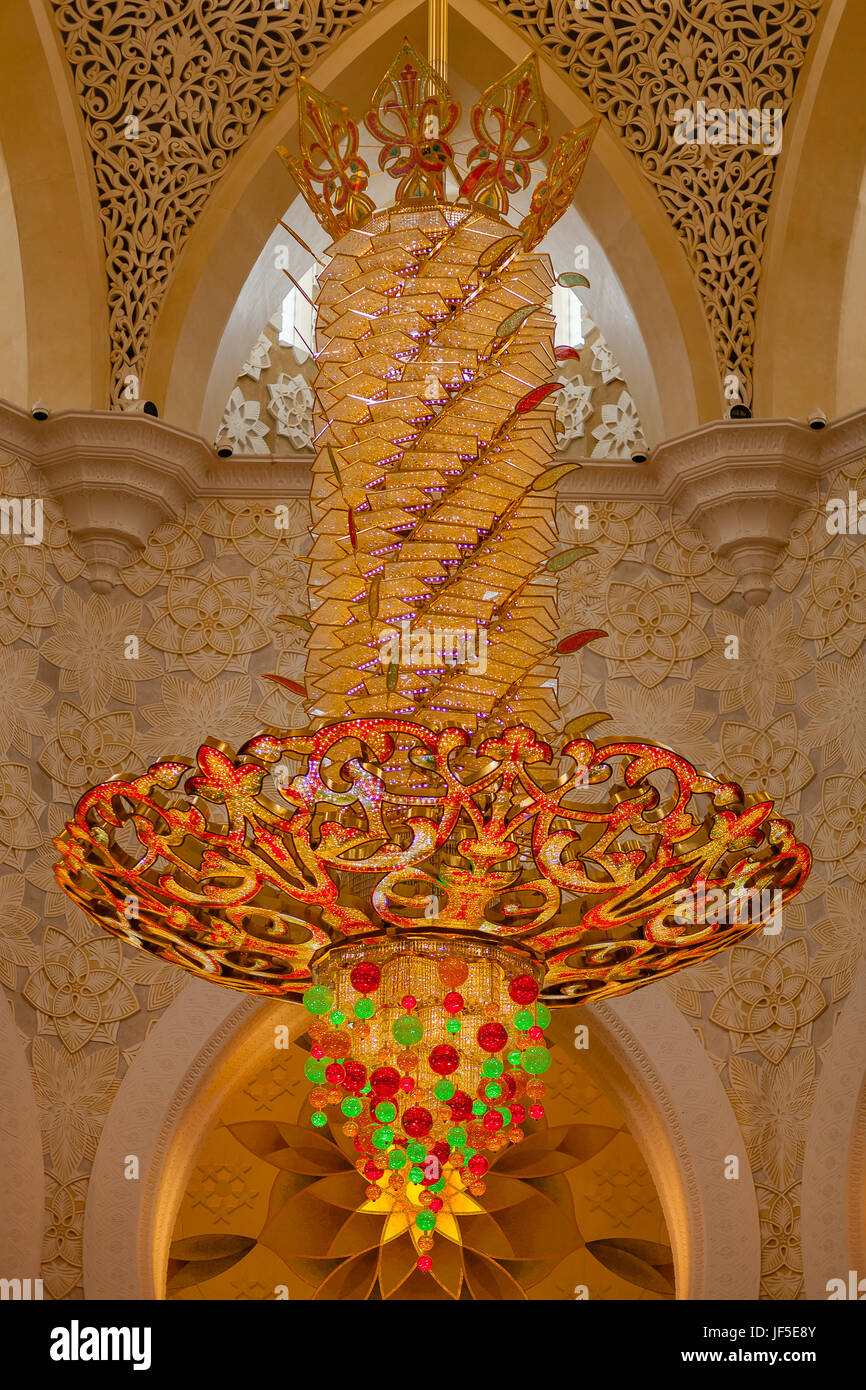 Abu Dhabi, UAE One of the larger chandeliers in the iconic Sheikh