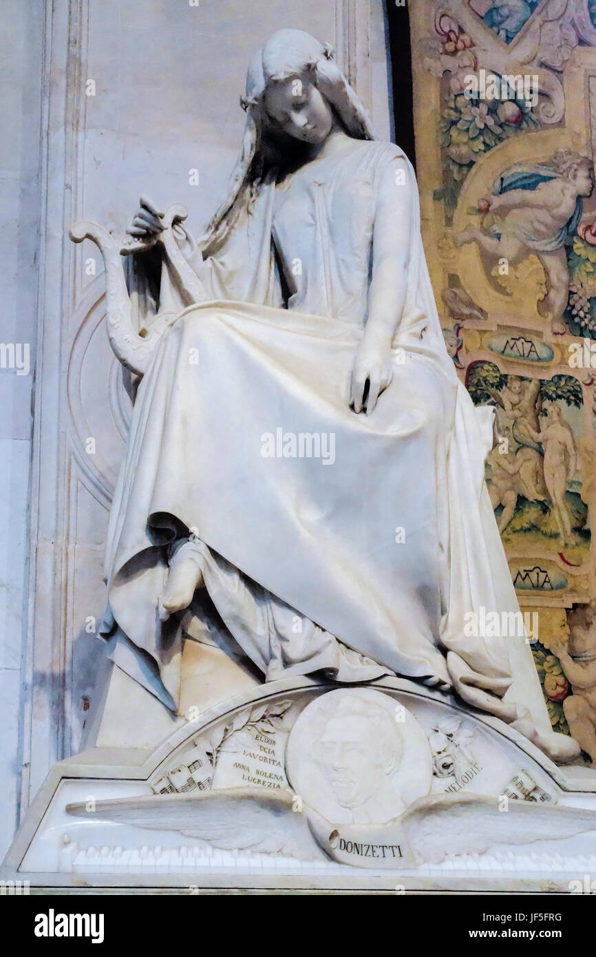 BERGAMO, LOMBARDY/ITALY - JUNE 25 : Statue in the Basilica di Santa Maria Maggiore in Bergamo on June 25, 2017 Stock Photo