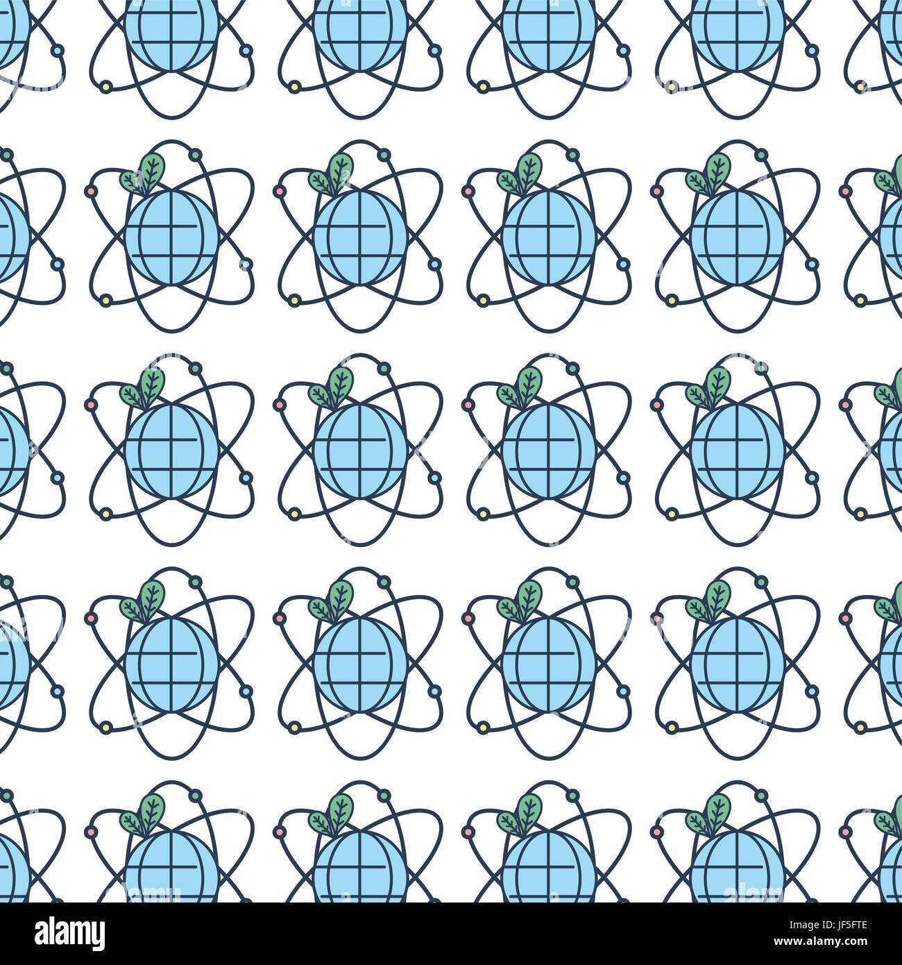 global earth planet with leaves and orbits background Stock Vector ...