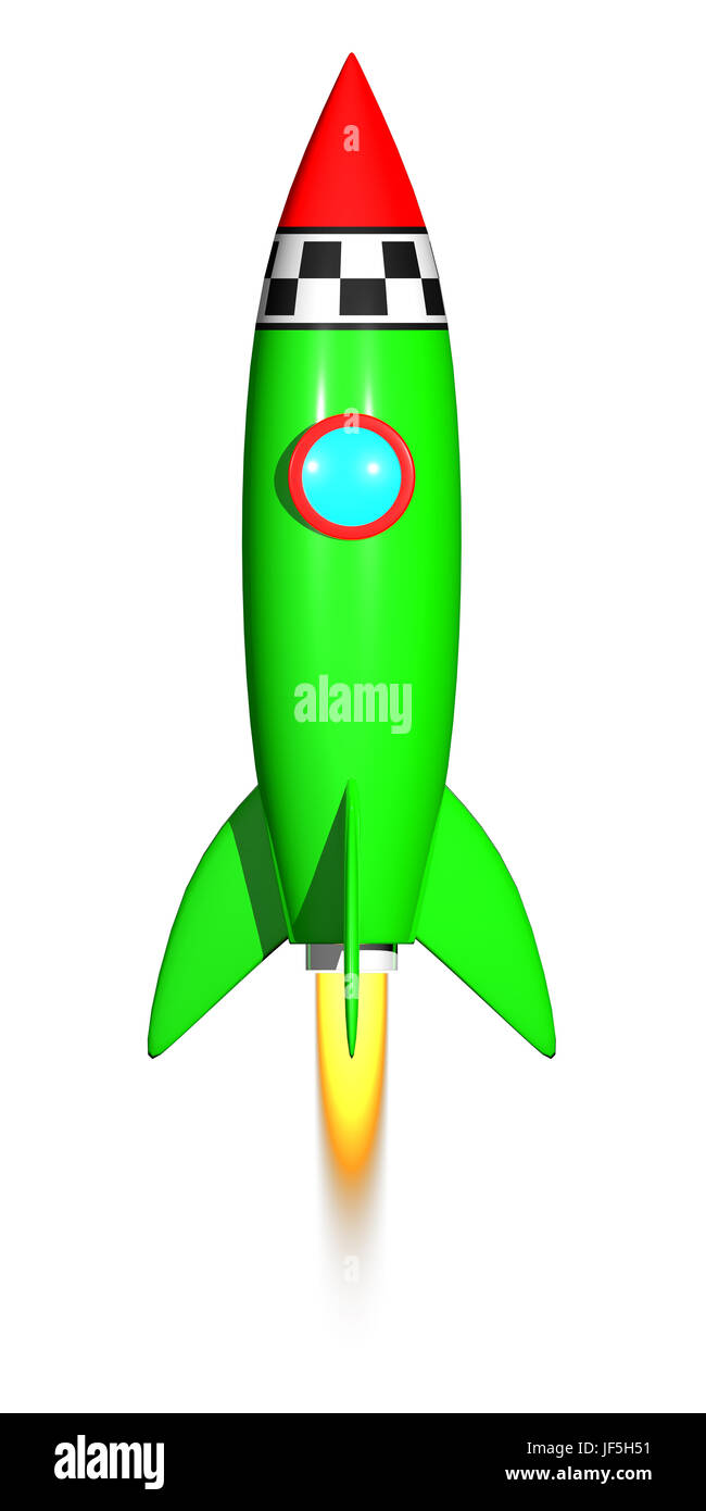 Rocket 3D render Stock Photo