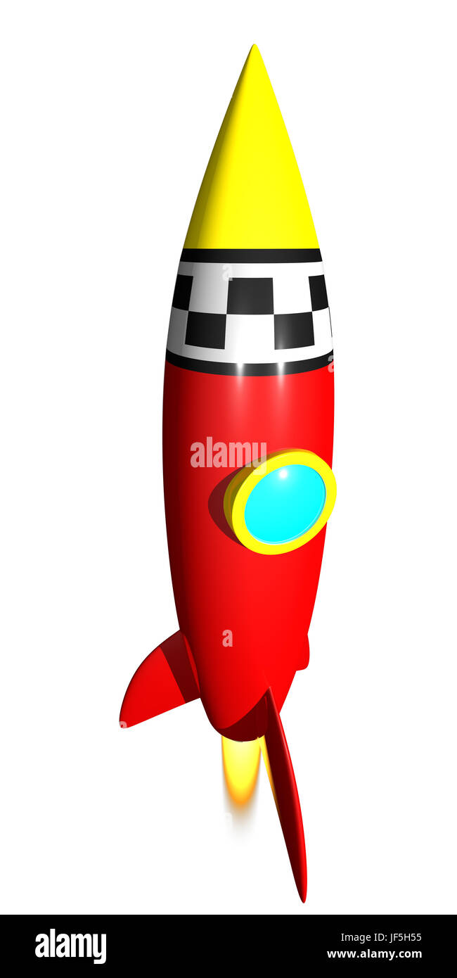 Rocket 3D render Stock Photo