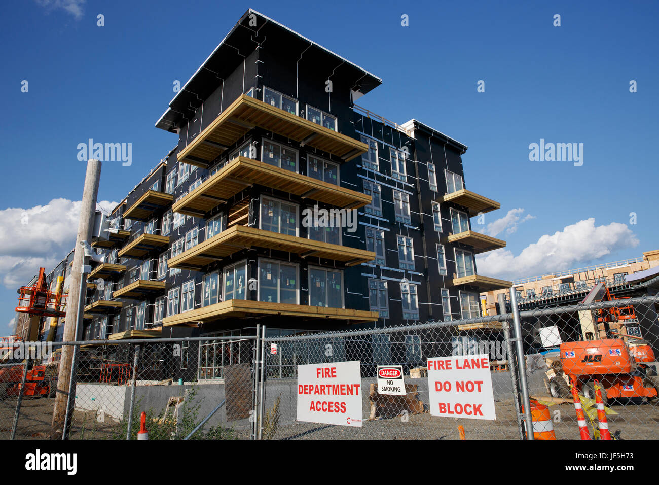 Apartment building construction on the East Boston waterfront Stock Photo