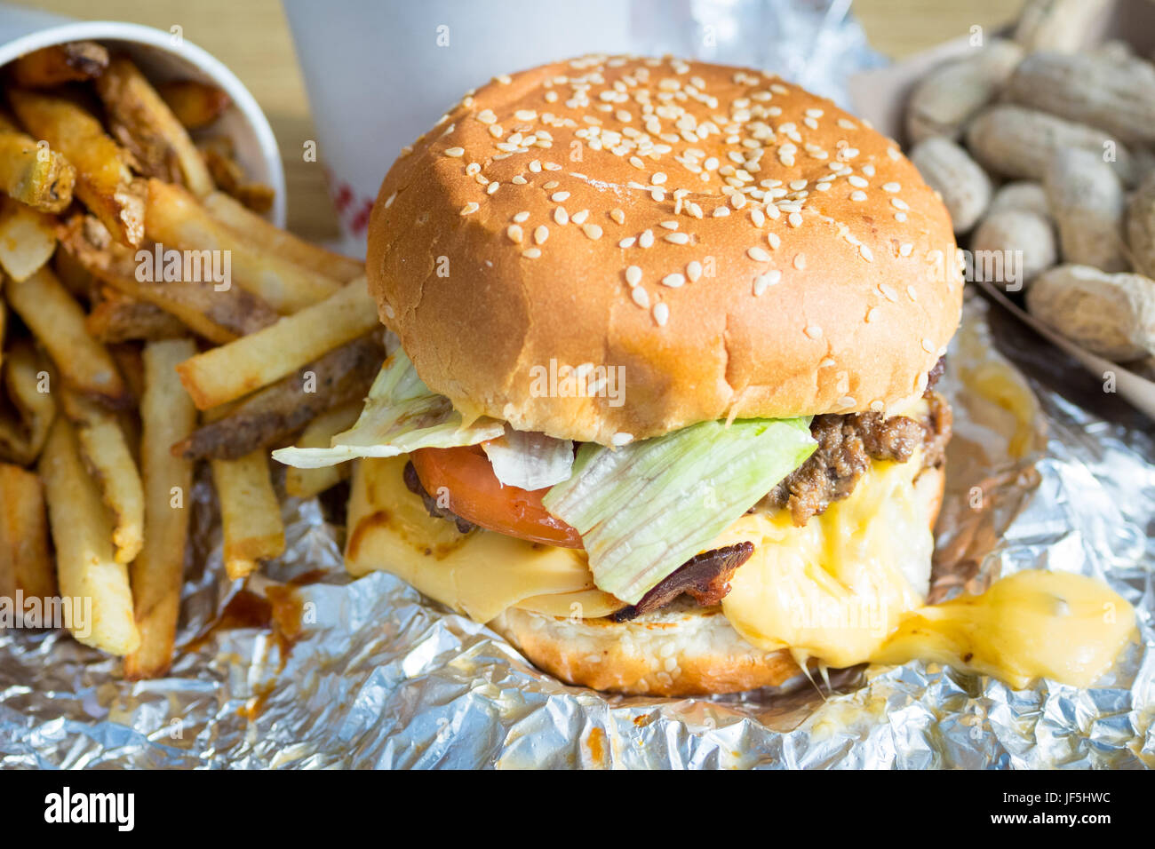 Hamburger soda french fries High Resolution Stock Photography and