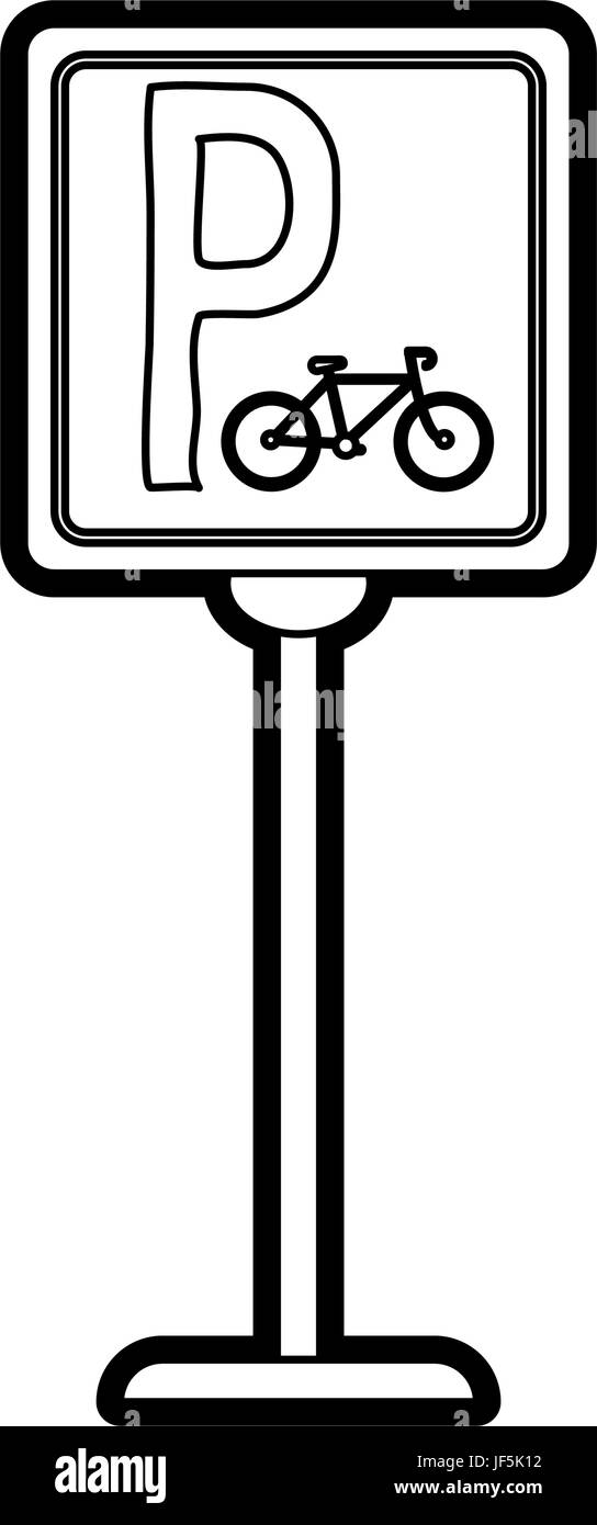 bike parking street sign vector illustration Stock Vector Image & Art