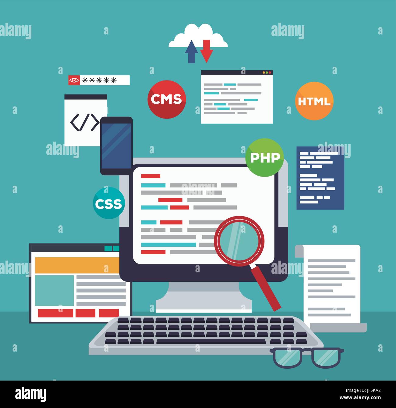 Cloud cms background Stock Vector Images - Alamy