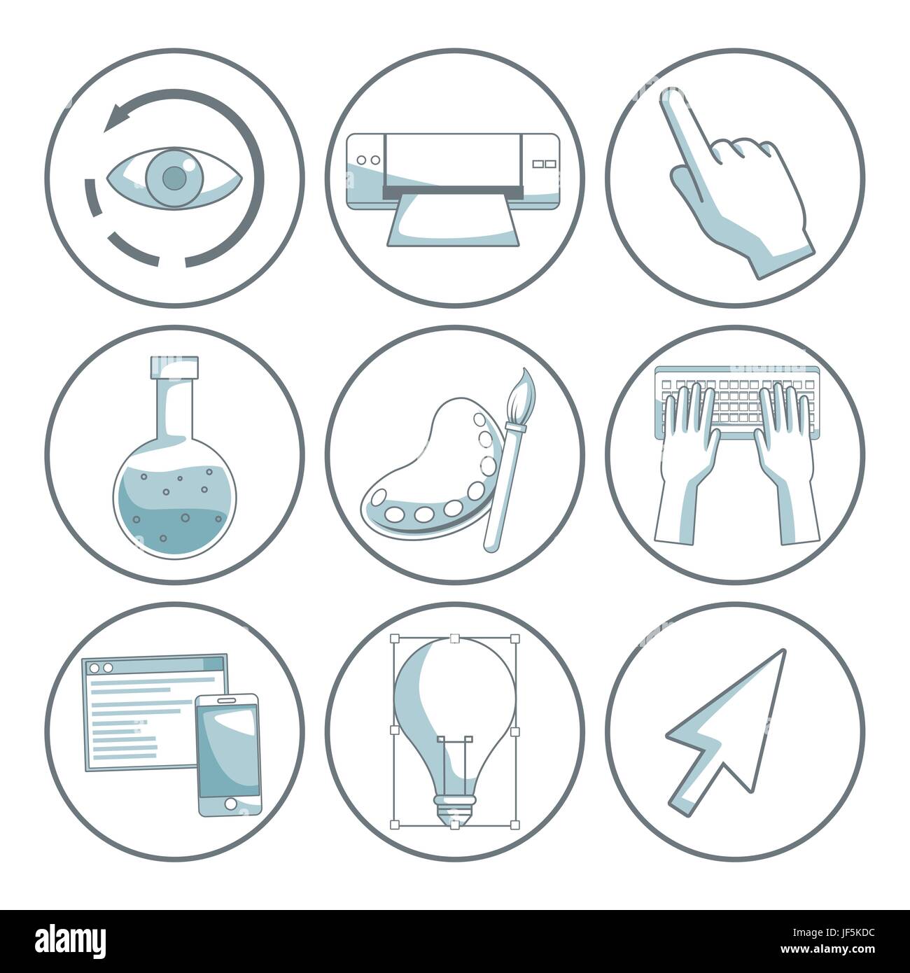scene silhouette color sections shading of set collection icons ...