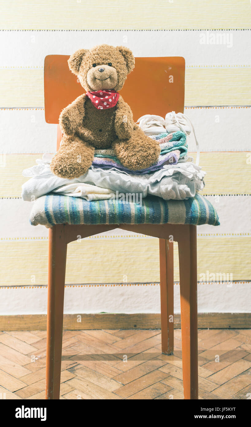 Teddy bear in a baby room Stock Photo - Alamy