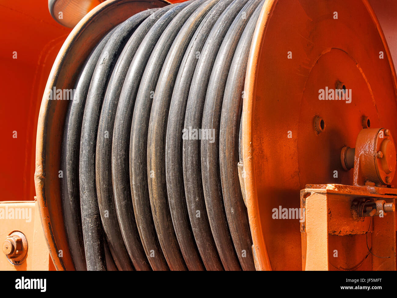Large spool of electric cable wire hires stock photography and images