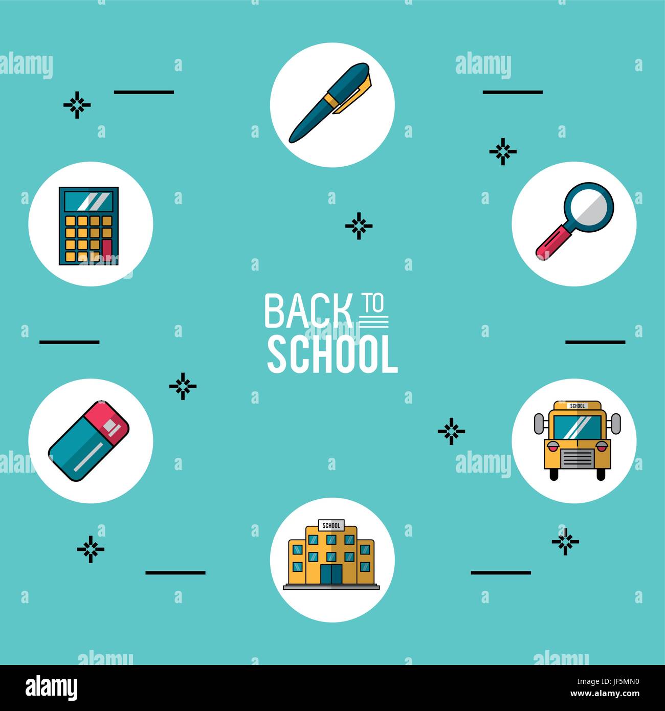 light blue background poster of back to school with essential school ...