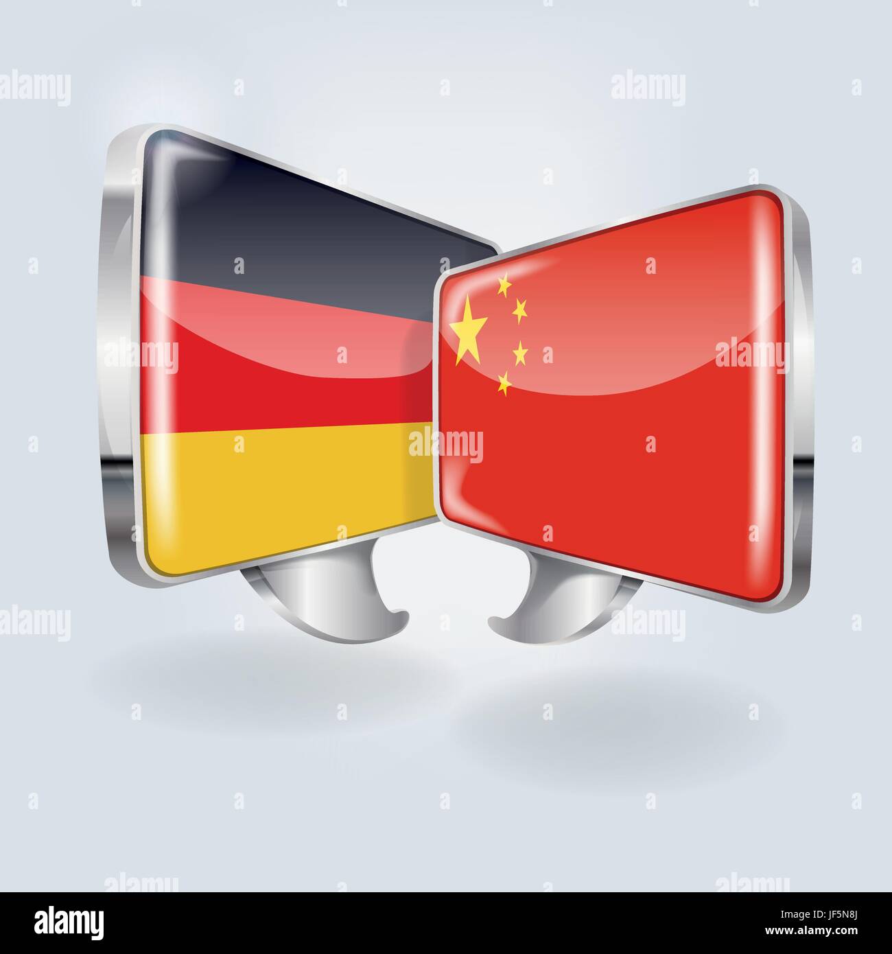 bubbles with germany and china Stock Vector