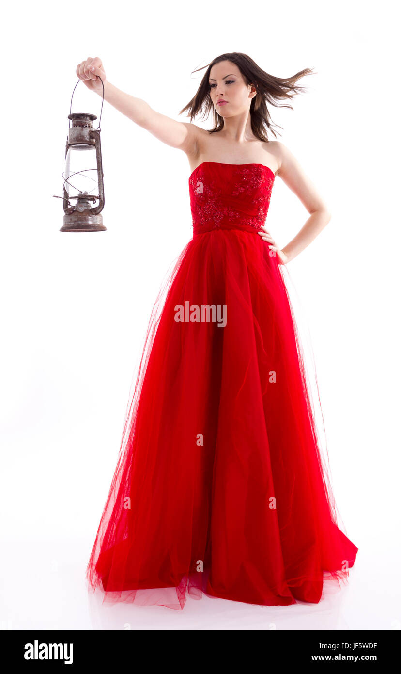 Beautiful woman in a red dress Stock Photo - Alamy