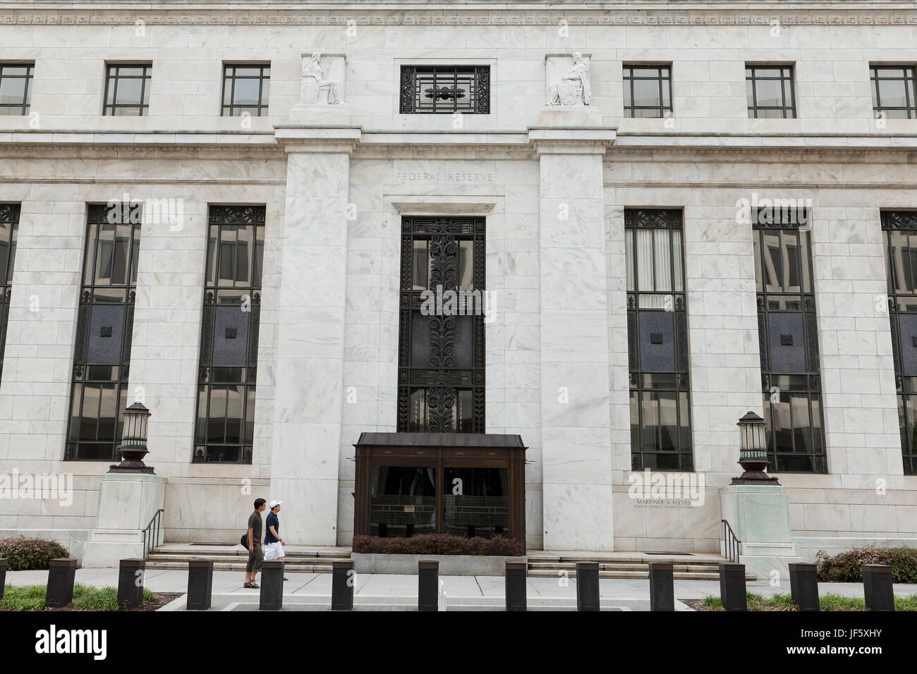 US Federal Reserve building (rear entrance) - Washington, DC USA Stock Photo