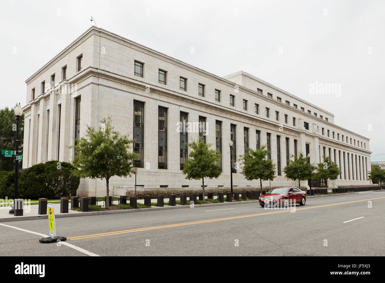 US Federal Reserve building (rear entrance) - Washington, DC USA Stock Photo