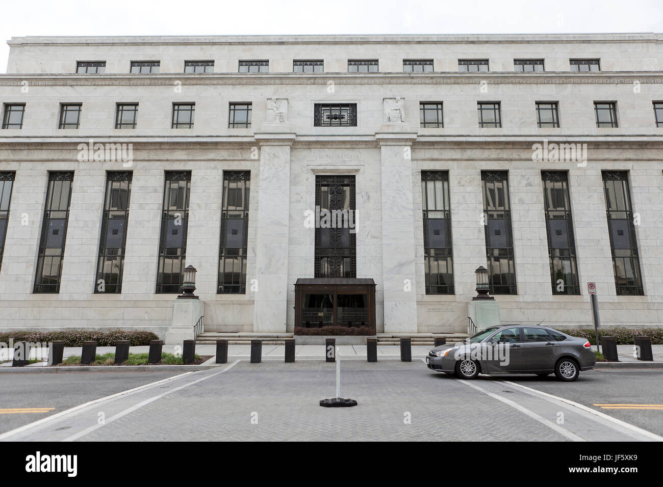 US Federal Reserve building (rear entrance) - Washington, DC USA Stock Photo