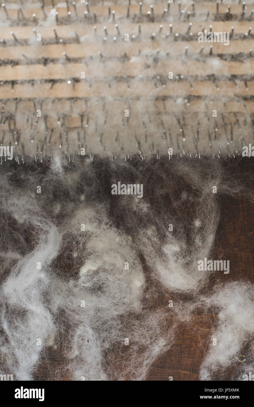 Processing of wool Stock Photo - Alamy