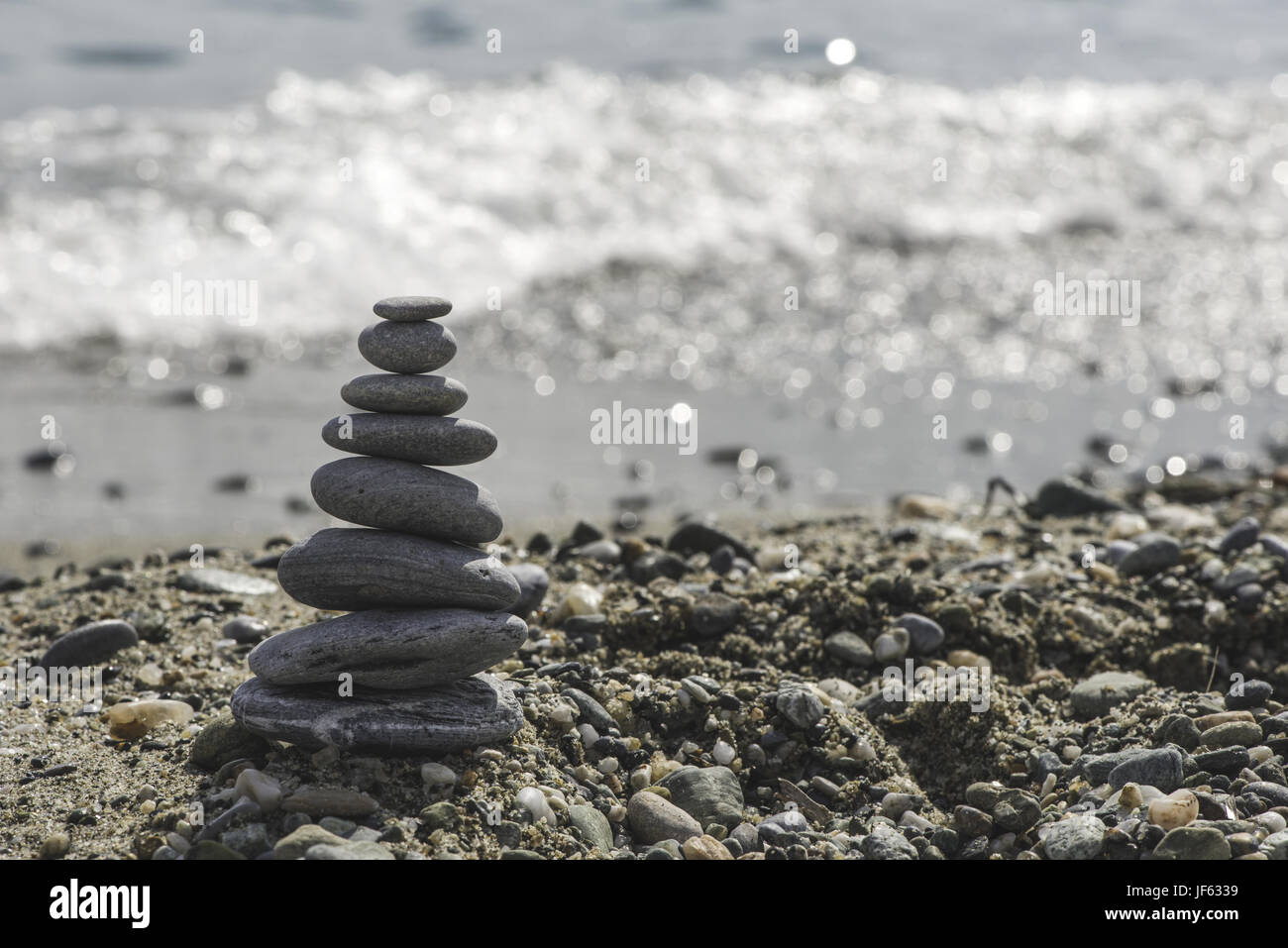 Stacked sea stones Stock Photo - Alamy