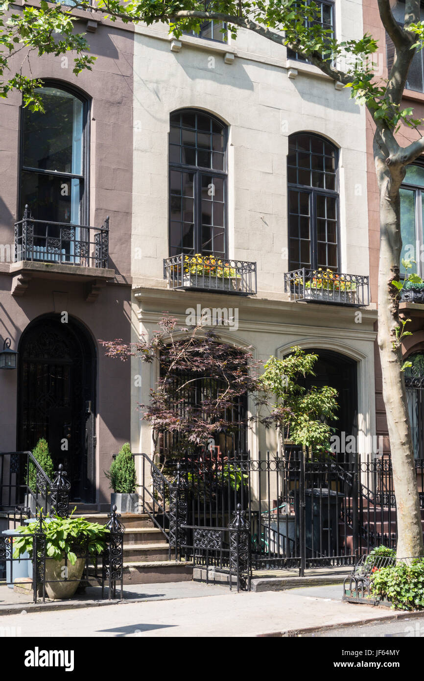 Brownstones in Murray Hill Historic District, New York City, USA Stock Photo