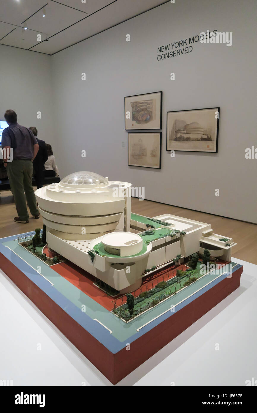 'Frank Lloyd Wright at 150: Unpacking the Archive' Exhibition at the Museum of Modern Art, NYC, USA Stock Photo