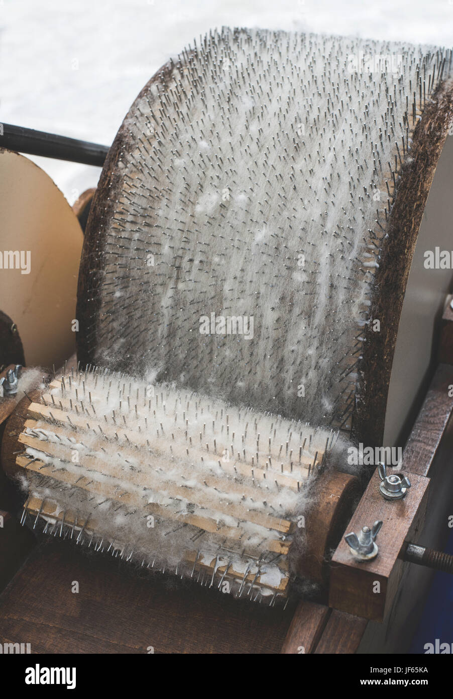 Processing of wool Stock Photo - Alamy