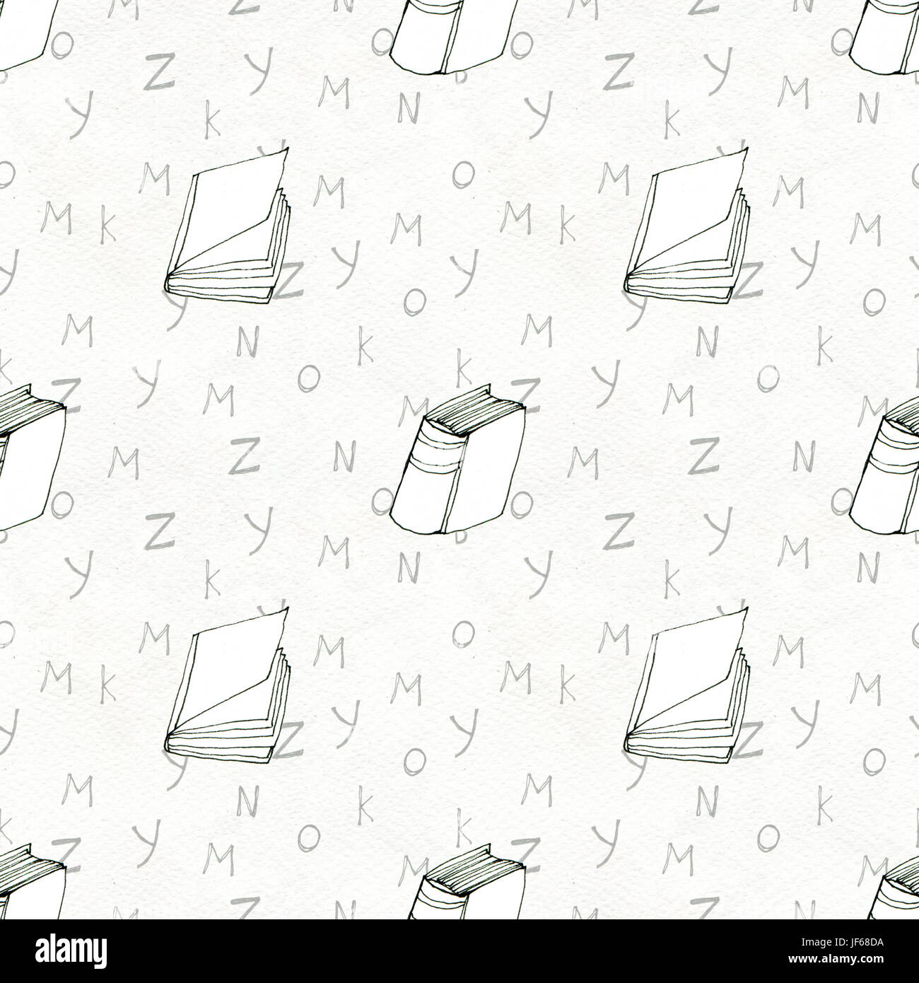 Seamless pattern with books Stock Photo - Alamy