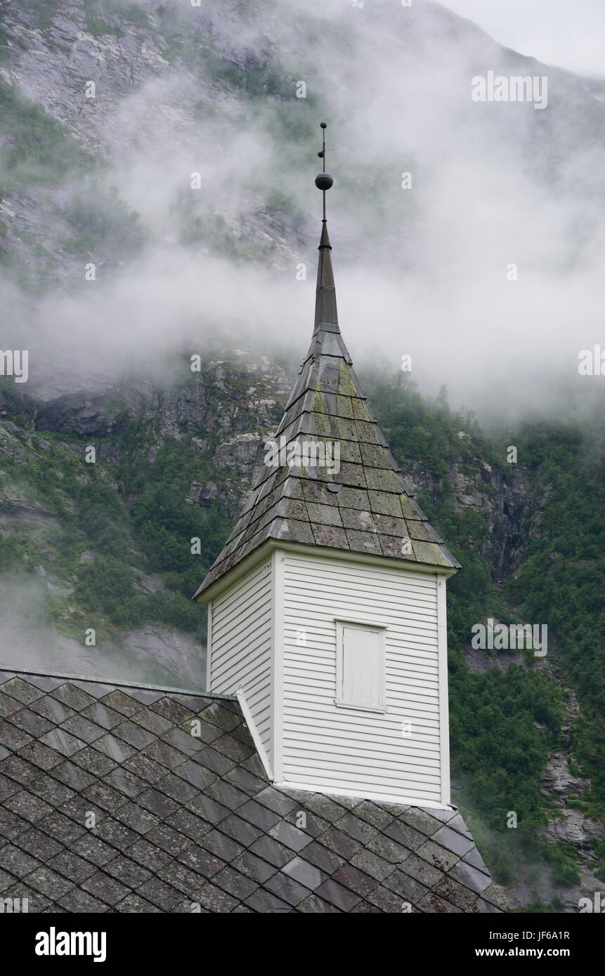 Scandanavian Church in Eidfjord Norway Stock Photo
