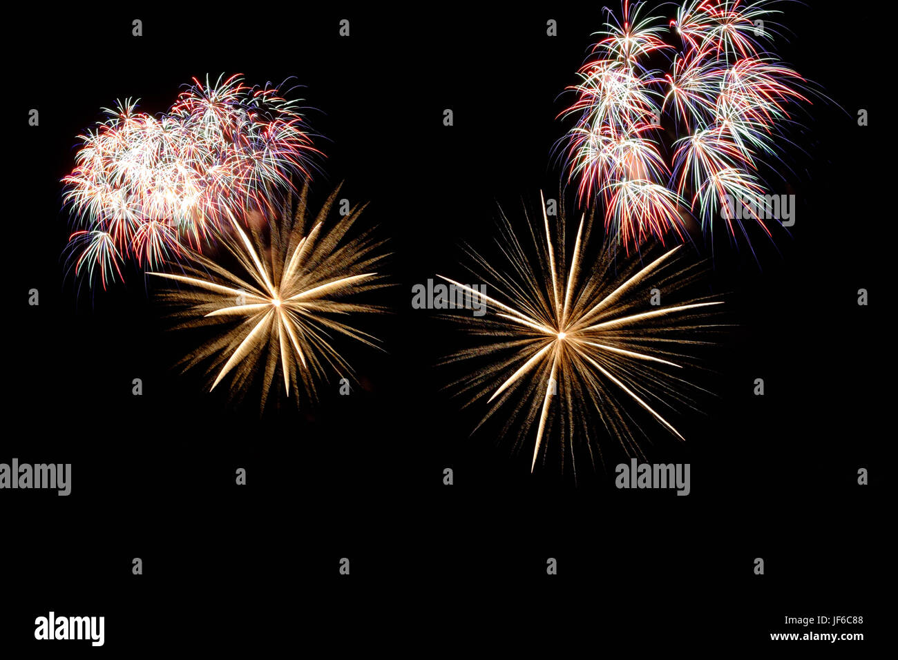 Bright colorful fireworks Stock Photo