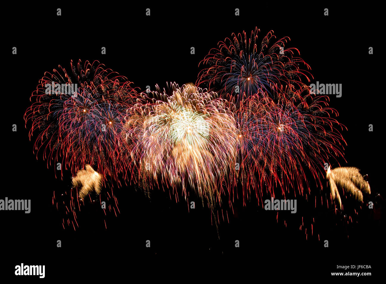 Bright colorful fireworks Stock Photo