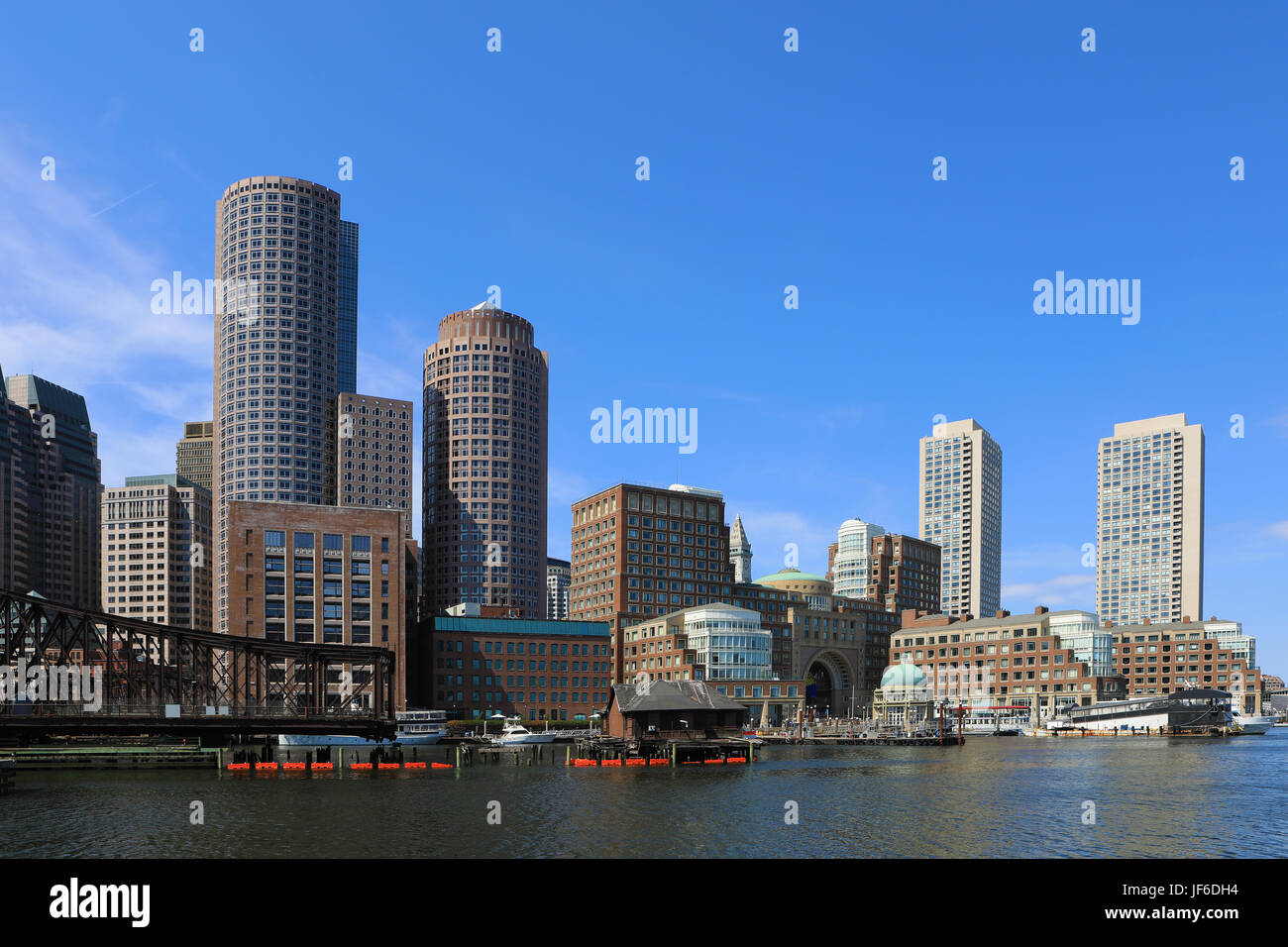 A View of the Boston harbor skyline Stock Photo