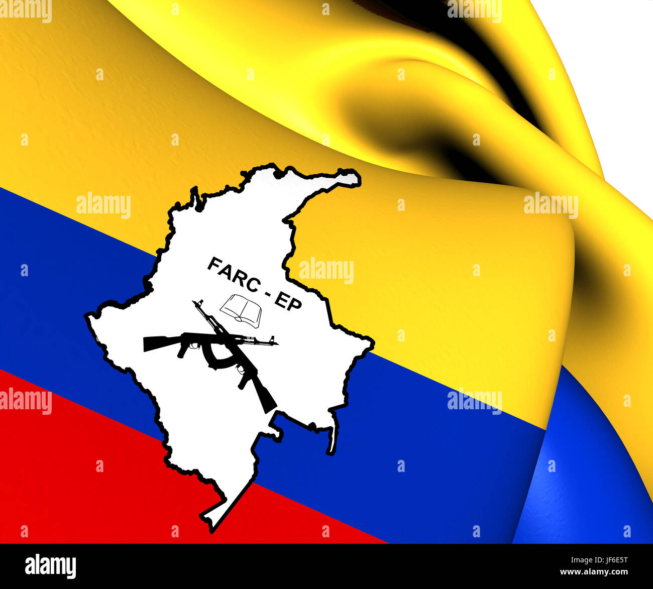 Flag of FARC-EP. Close Up Stock Photo - Alamy