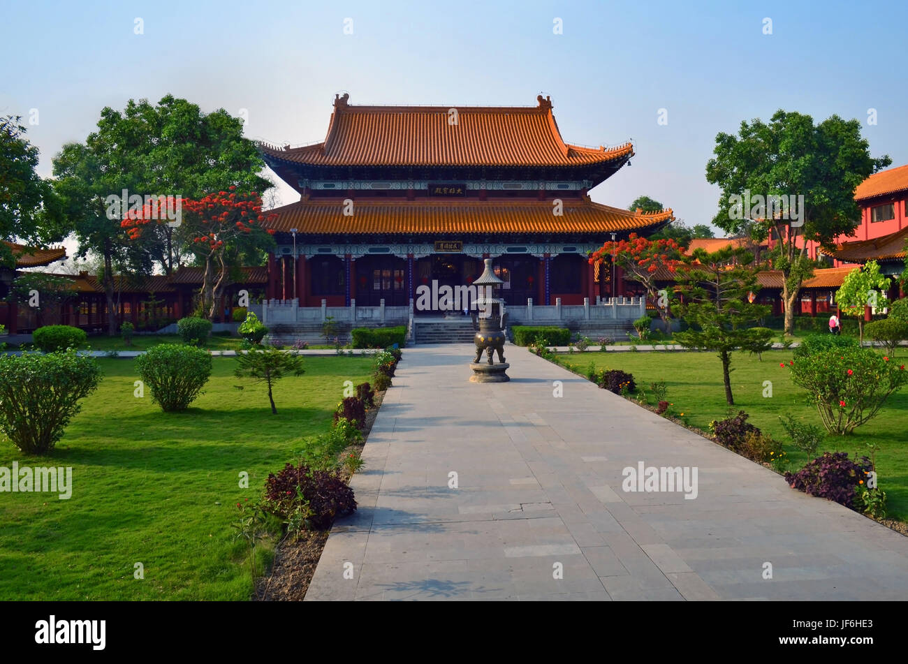 Chinese Buddhist temple in Lumbini, Nepal - birthplace of Buddha Stock ...