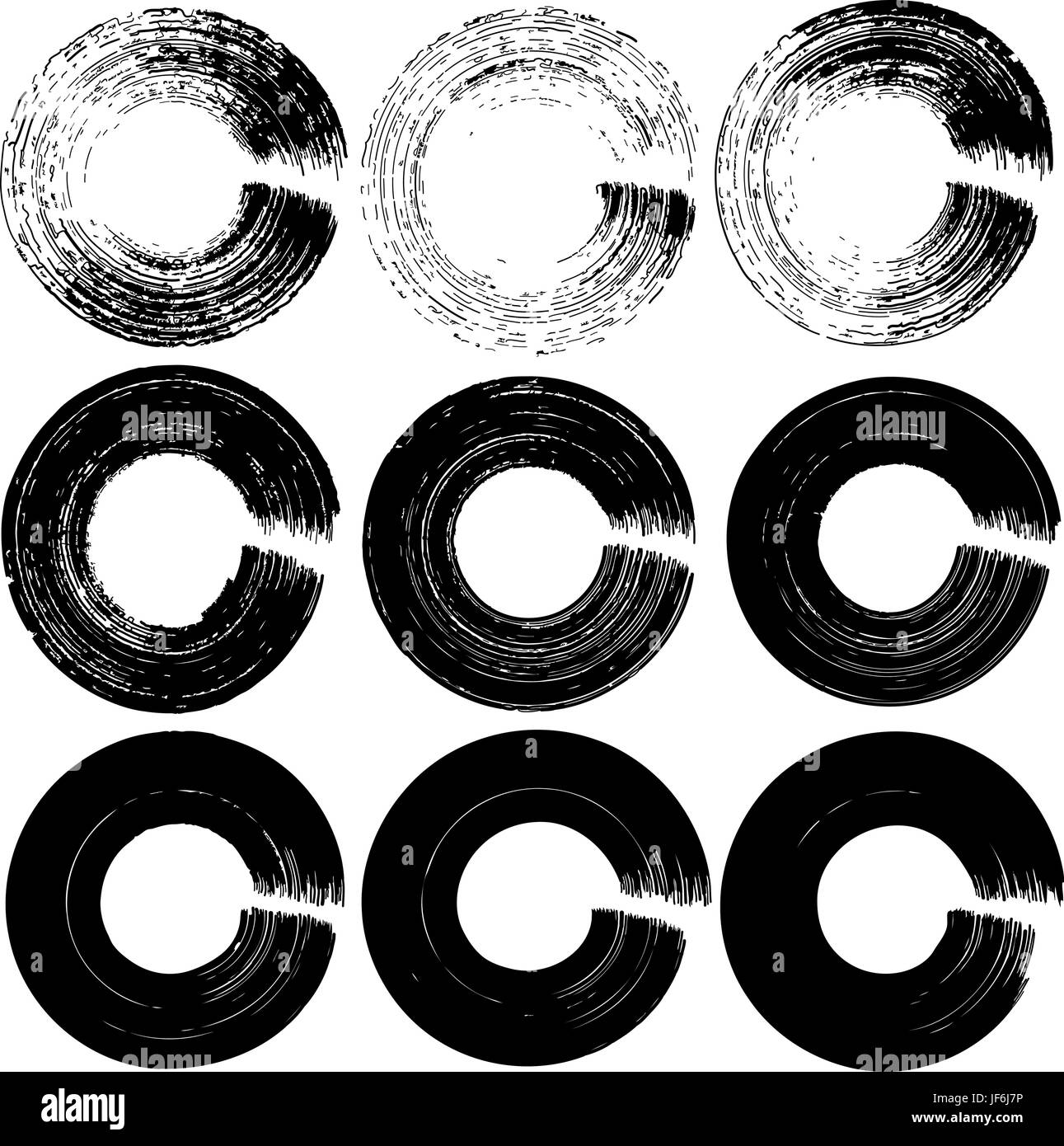 Set of black grunge ink circles Stock Vector Image & Art - Alamy