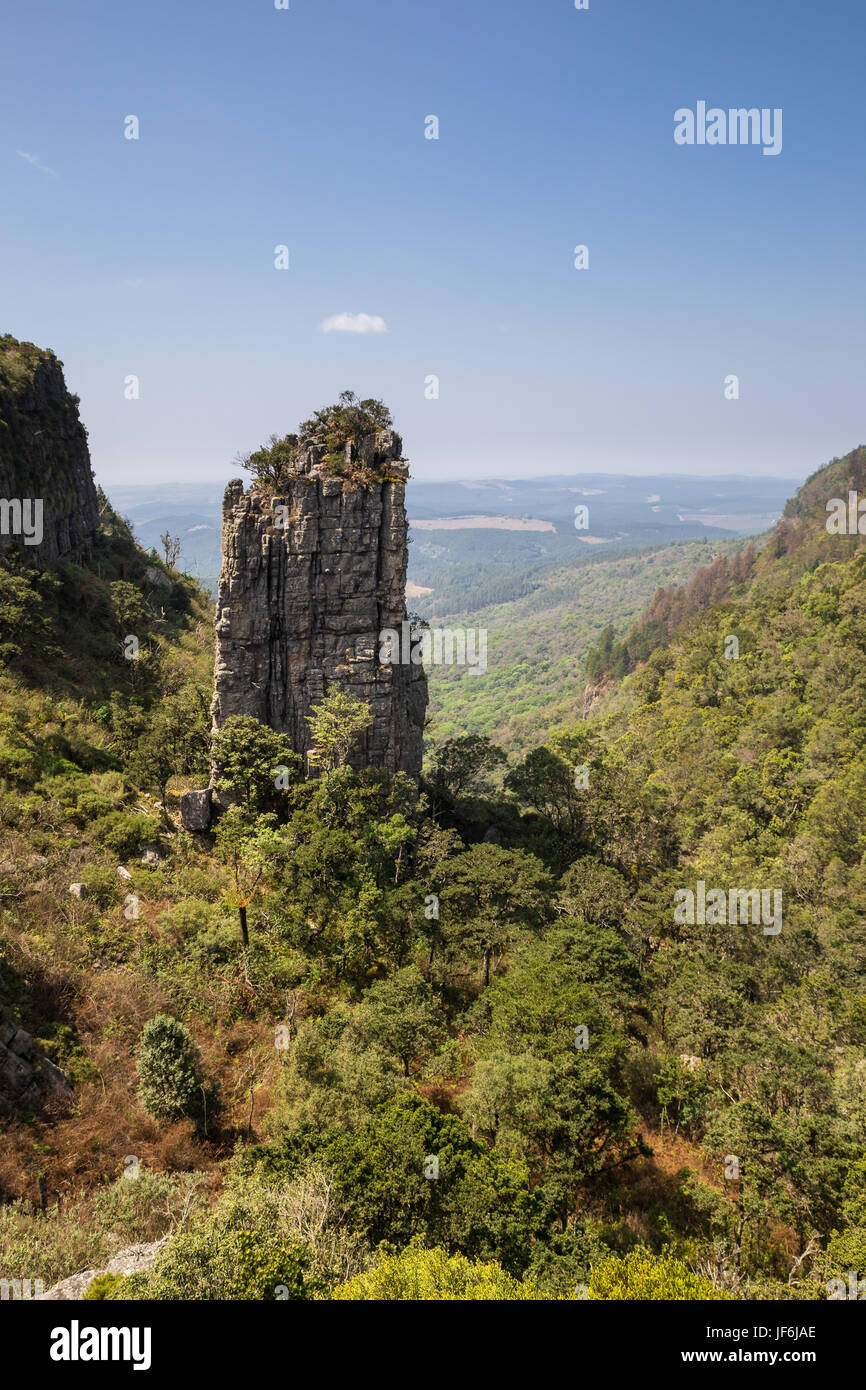 The Pinnacle Rock in forest of Mpumalanga, South Africa near Graskop Stock Photo