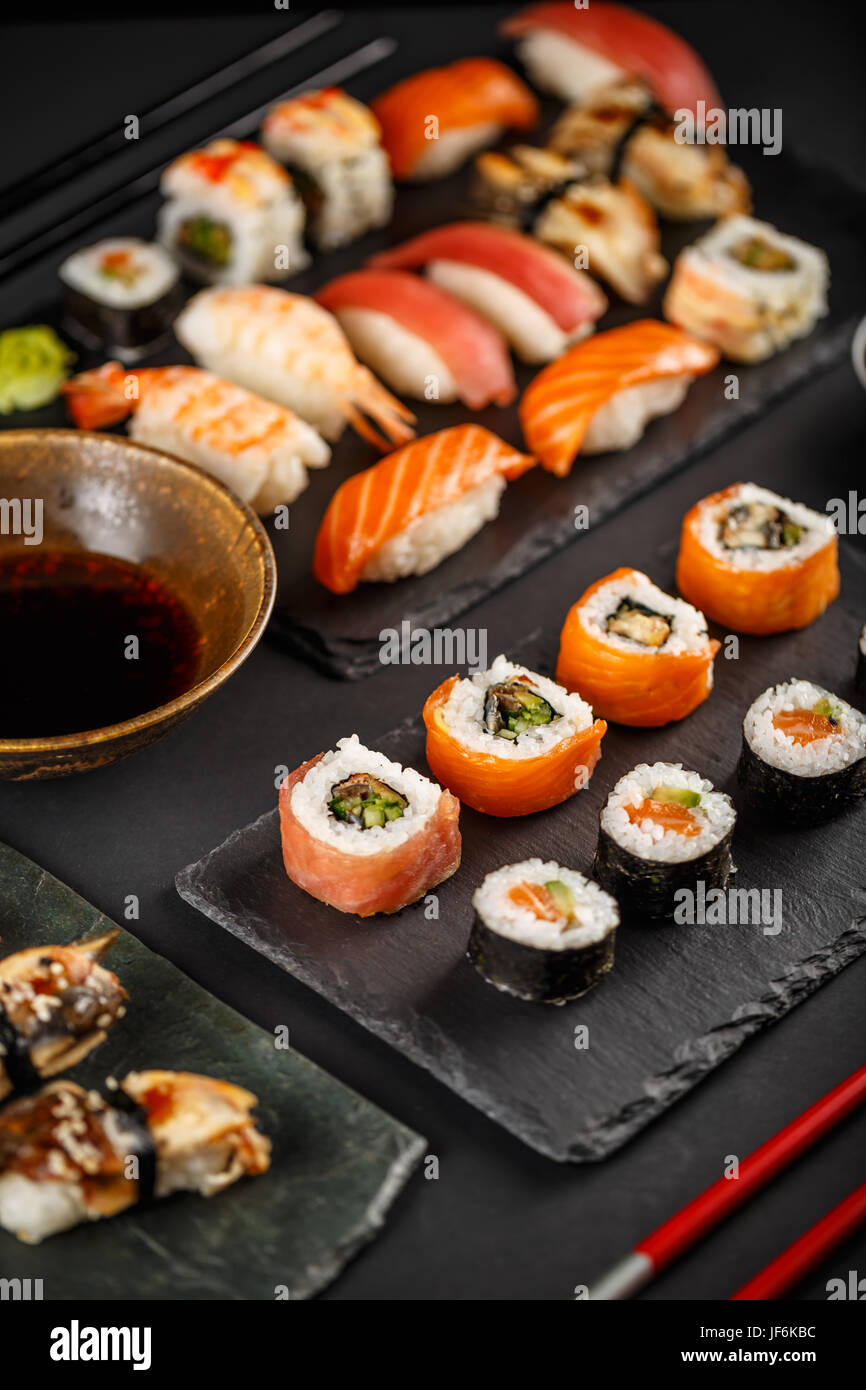japanese-favorite-food-sushi-maki-nigiri-and-sashimi-stock-photo-alamy
