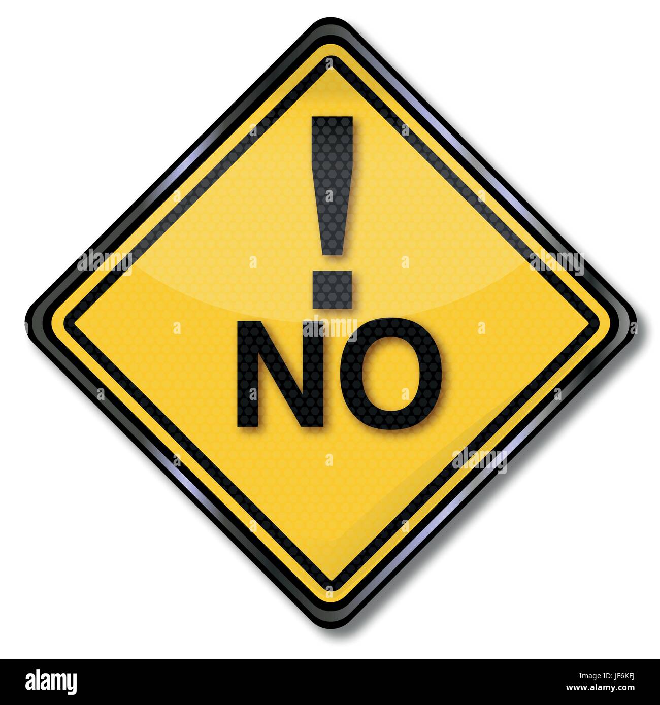 no, refusal, impossible, negation, call signal, exclamation mark Stock 
