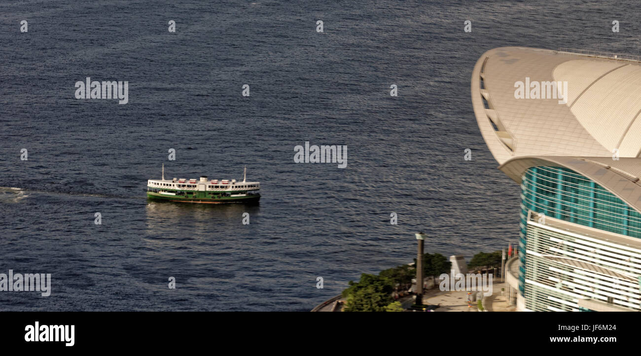 Traditional green Star Ferry on Hong Kong harbour Stock Photo Alamy