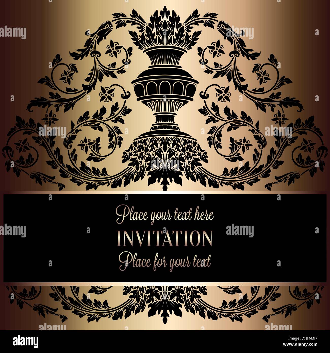 Victorian Rich Background With Antique Luxury Black And Gold