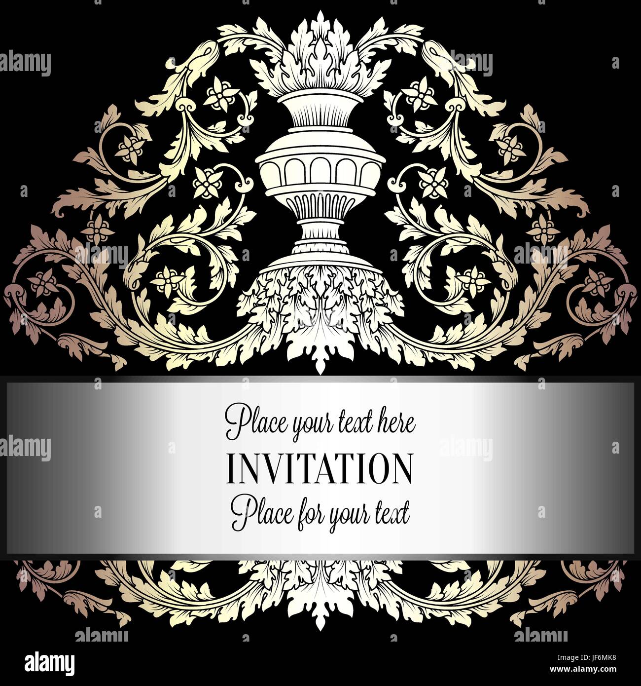 Victorian Rich Background With Antique Luxury Black And Gold