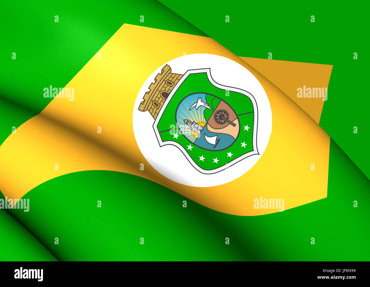 Flag of Ceara, Brazil. Stock Photo