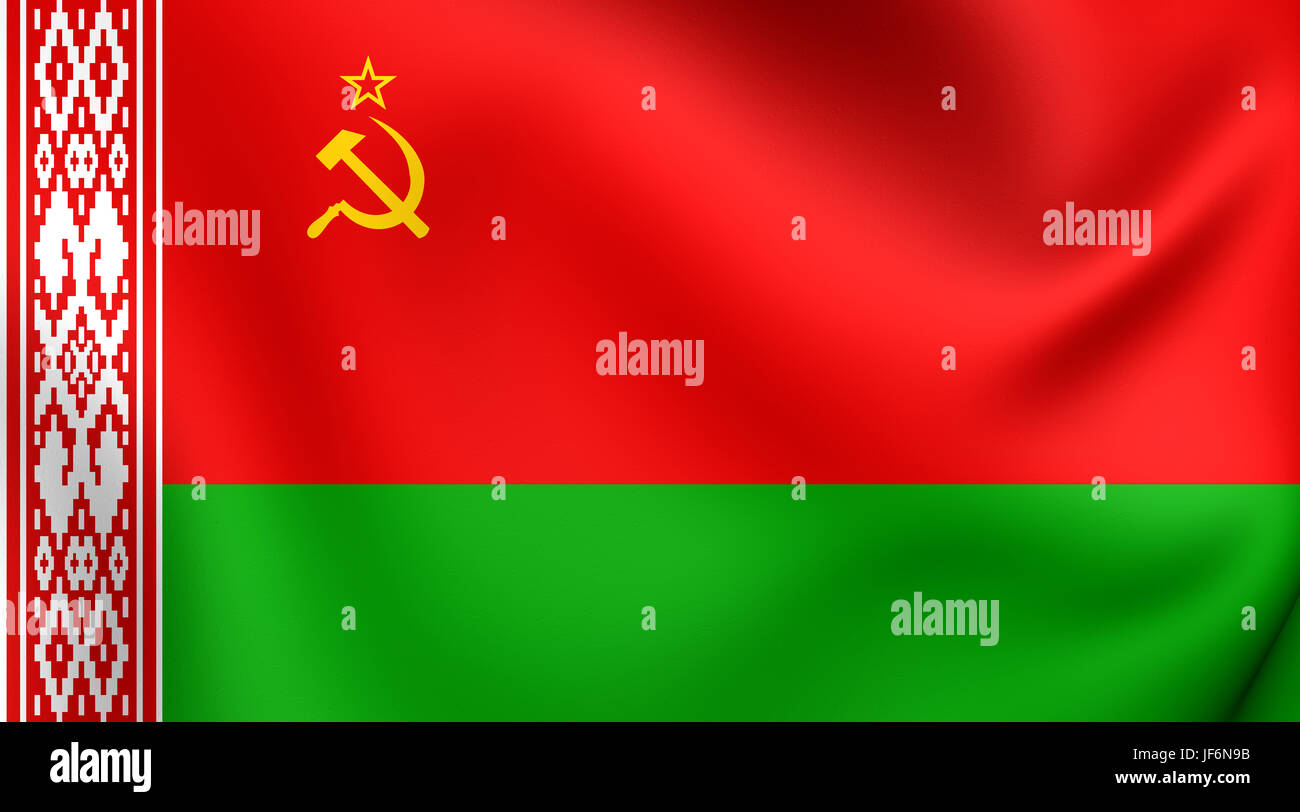 3D Flag of the Byelorussian SSR (1920-1991 Stock Photo - Alamy