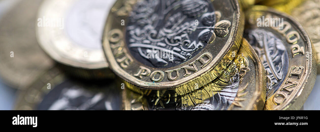 New One Pound Coin - 2017 Stock Photo